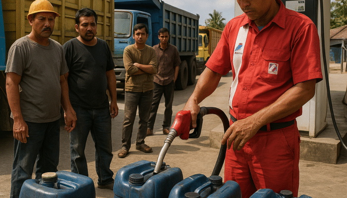 Solar Subsidi Langka, Sopir Truk Antre Berjam-jam di Limboto, Jeriken Malah Duluan Terisi
